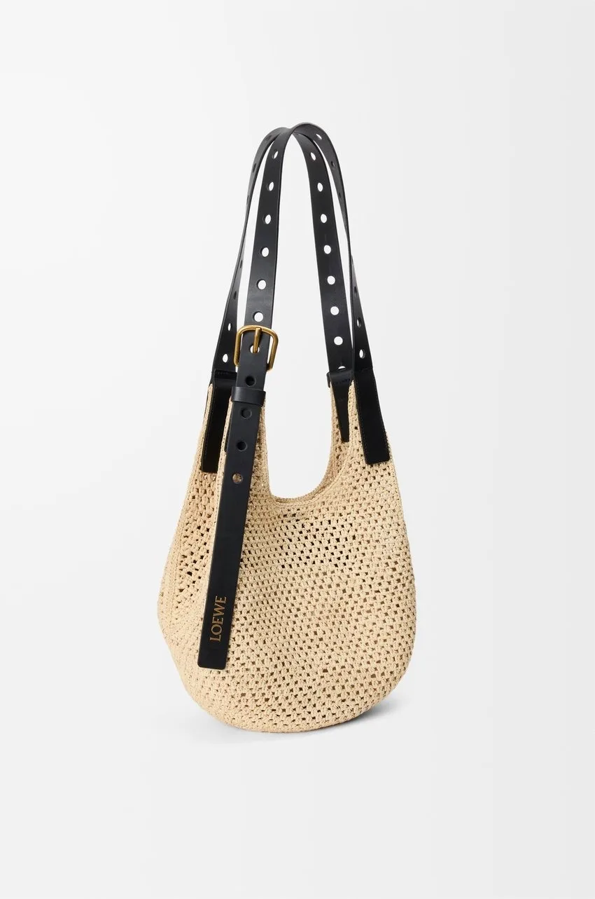 Loewe Small Punch Hole Hobo Raffia Natural / - A914W86X01 - Image 5