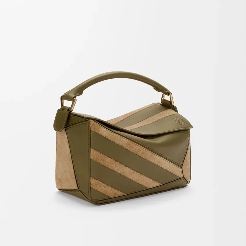 Loewe Small Puzzle Bag Olive Suede / A510S21XCE - Image 3