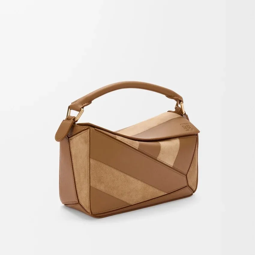 Loewe Small Puzzle Bag Oak Suede / A510S21XBR - Image 4