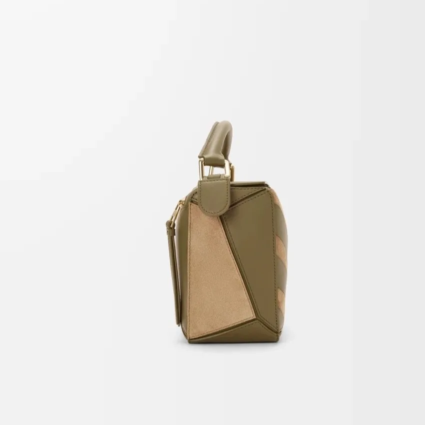 Loewe Small Puzzle Bag Olive Suede / A510S21XCE - Image 4