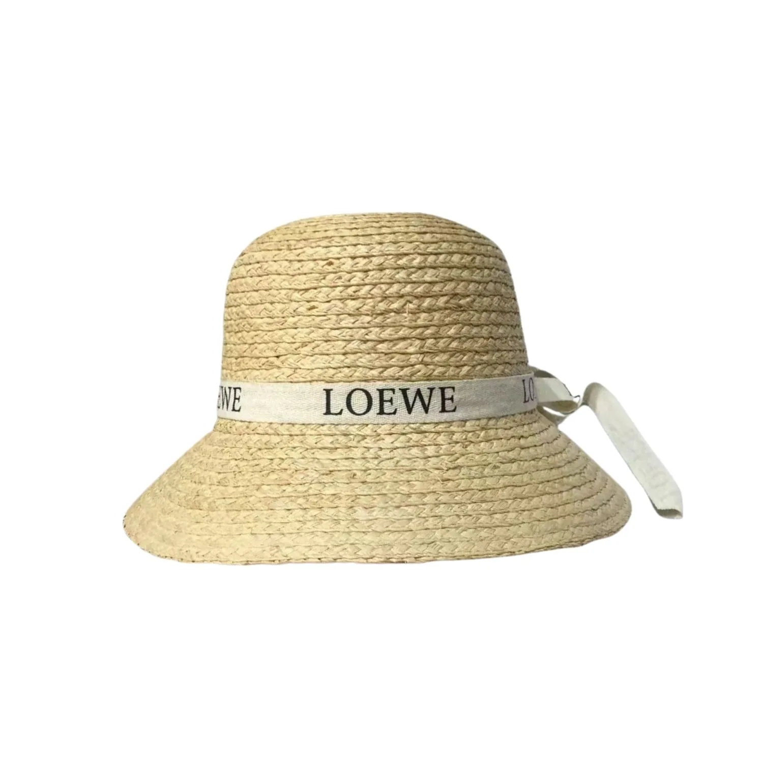 Loewe Straw Sun Hat Raffia With White Ribbon Logo Beige / - Image 4