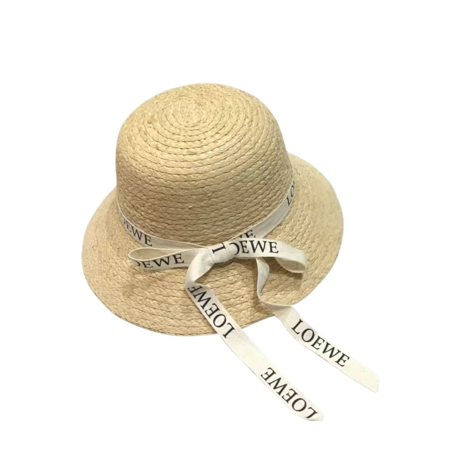 Loewe Straw Sun Hat Raffia With White Ribbon Logo Beige / - Image 5