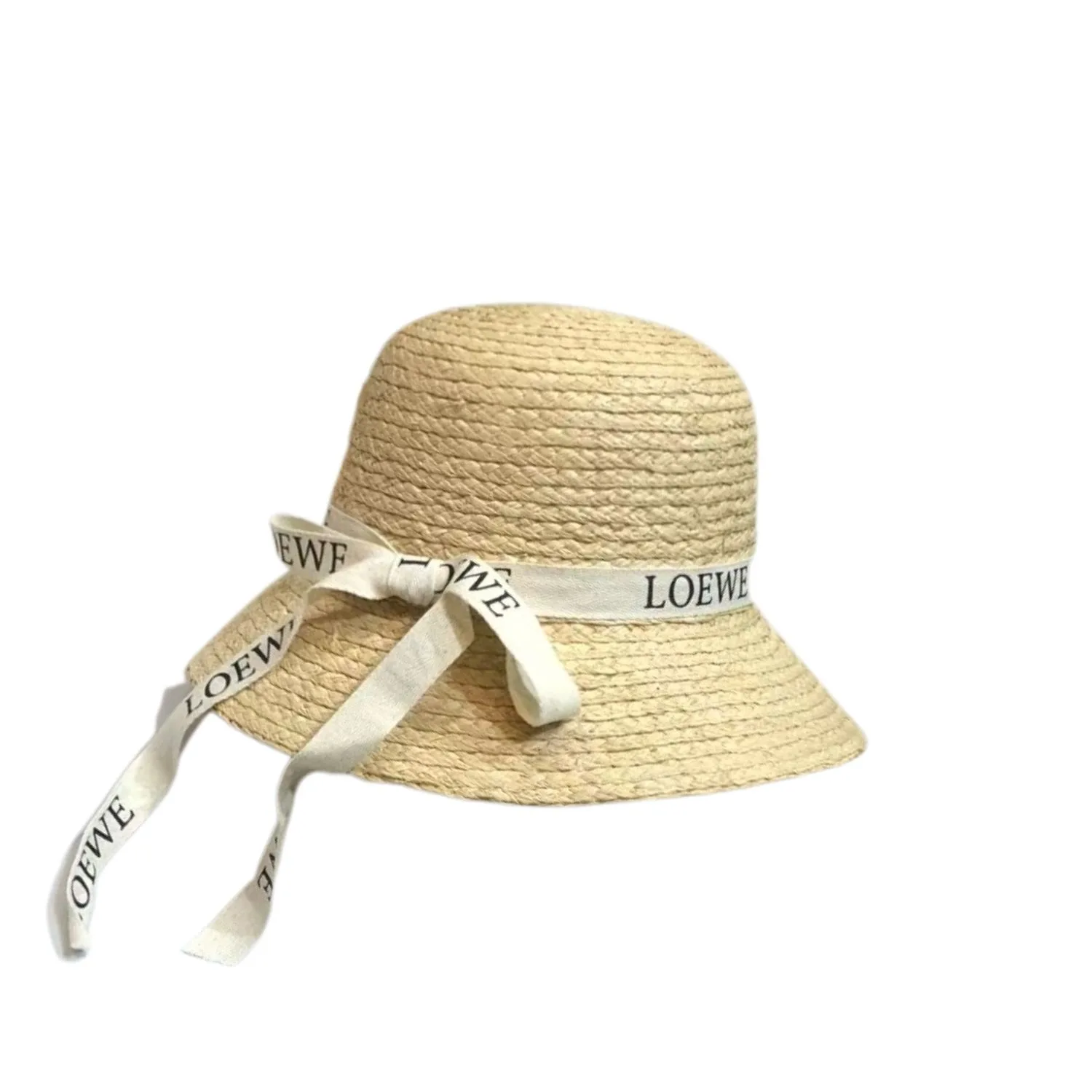 Loewe Straw Sun Hat Raffia With White Ribbon Logo Beige / - Image 3