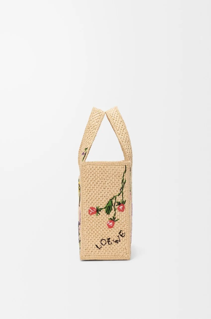 Loewe Small Font Tote In Raffia / ALF1B59X26 - Image 4
