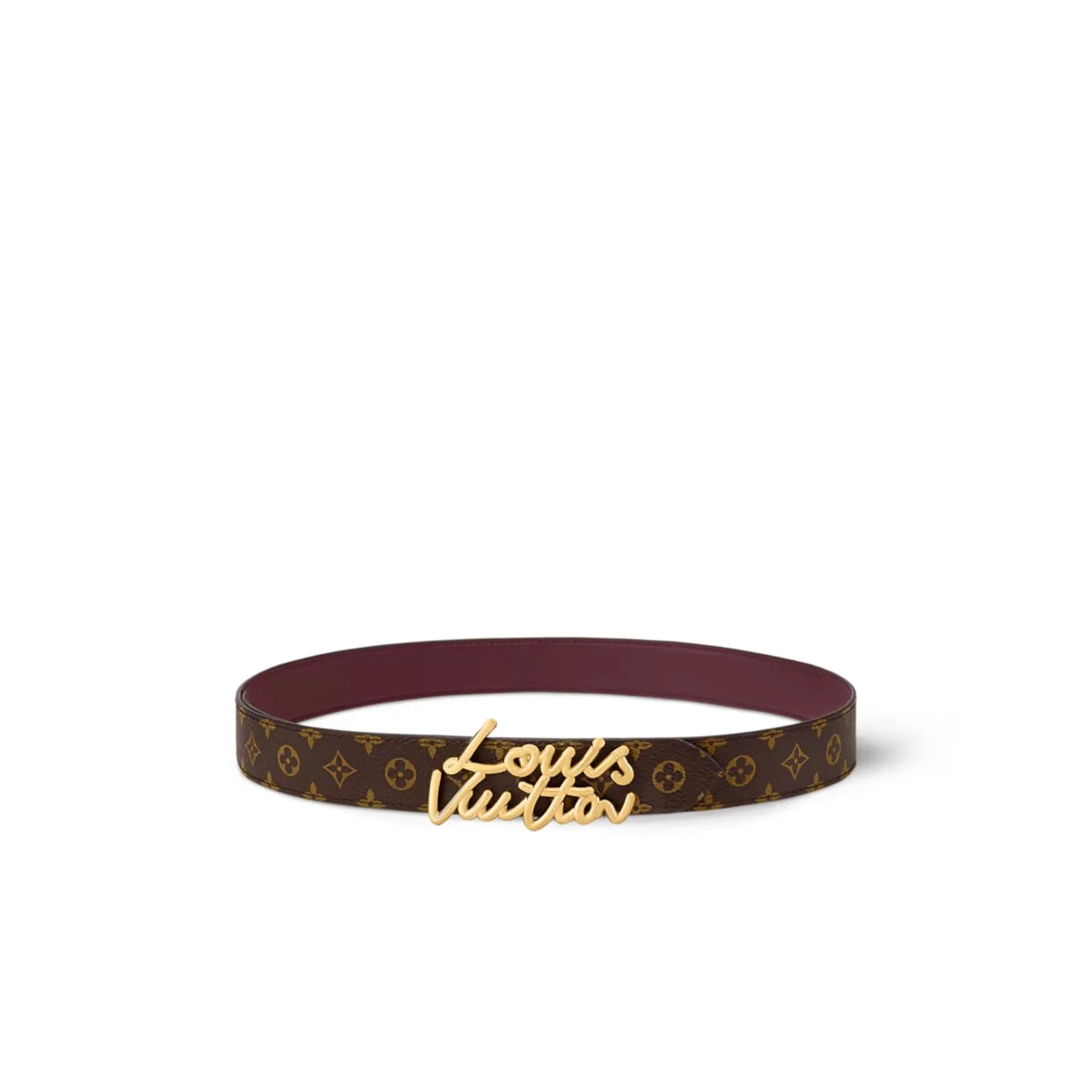 Louis Vuitton LV Script Belt Plum Monogram - Image 3