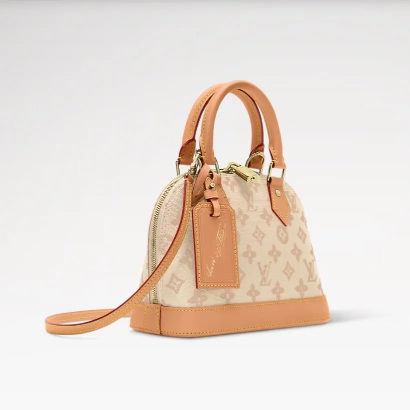 Louis Vuitton Alma BB Top Handle Bag / Monogram Origine Lin Gold Hardware - Image 2