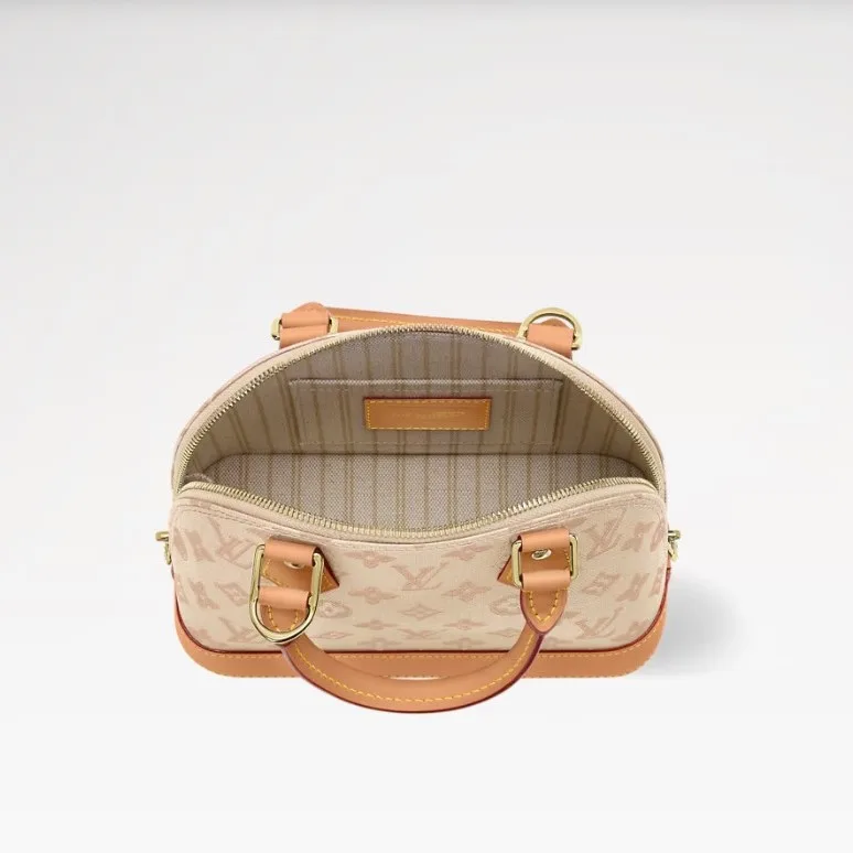 Louis Vuitton Alma BB Top Handle Bag / Monogram Origine Lin Gold Hardware - Image 3