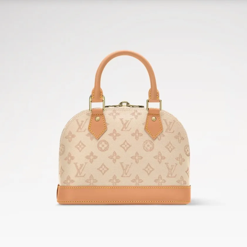 Louis Vuitton Alma BB Top Handle Bag / Monogram Origine Lin Gold Hardware - Image 4