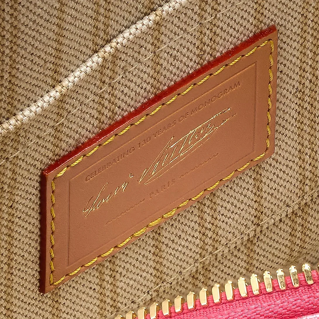 Louis Vuitton Alma BB Top Handle Bag / Monogram Origine Rose Ruban Gold Hardware - Image 8