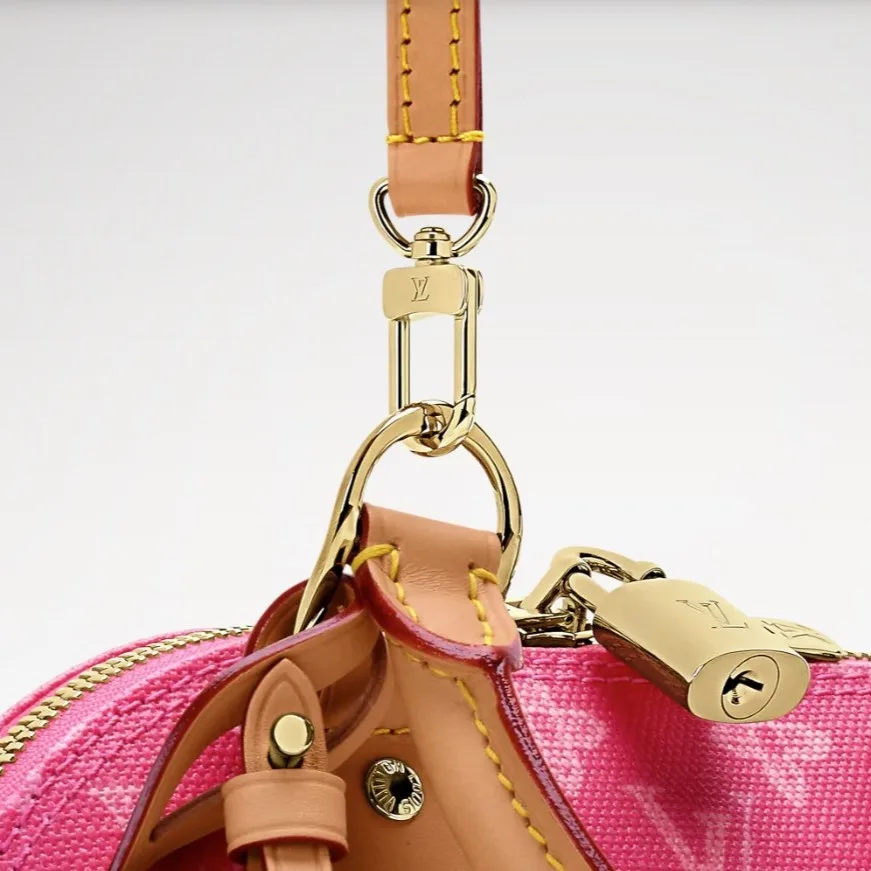 Louis Vuitton Alma BB Top Handle Bag / Monogram Origine Rose Ruban Gold Hardware - Image 7