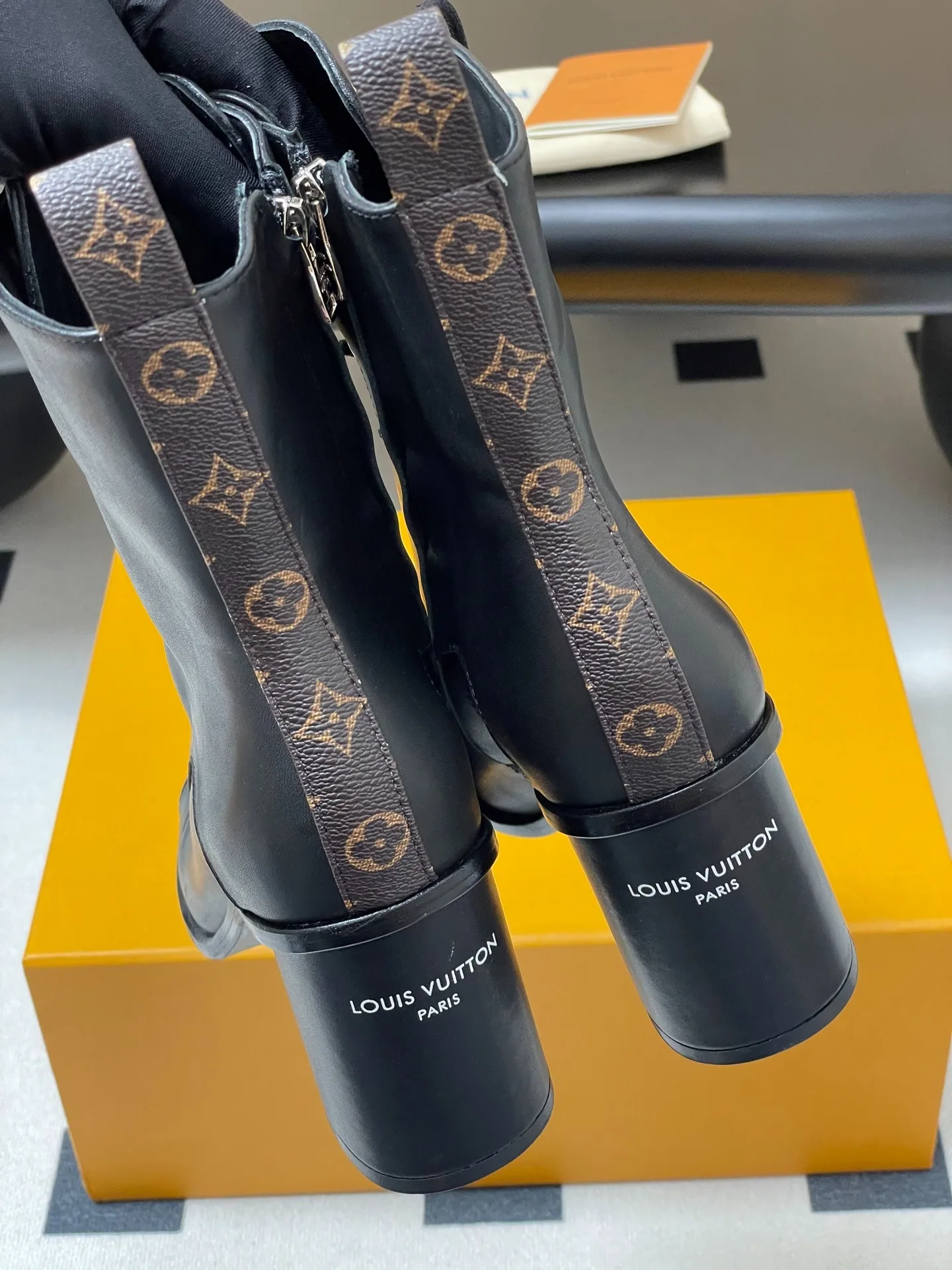 Louis Vuitton Berlin Open Toe Ankle Boots Black 1AIBRU - Image 8
