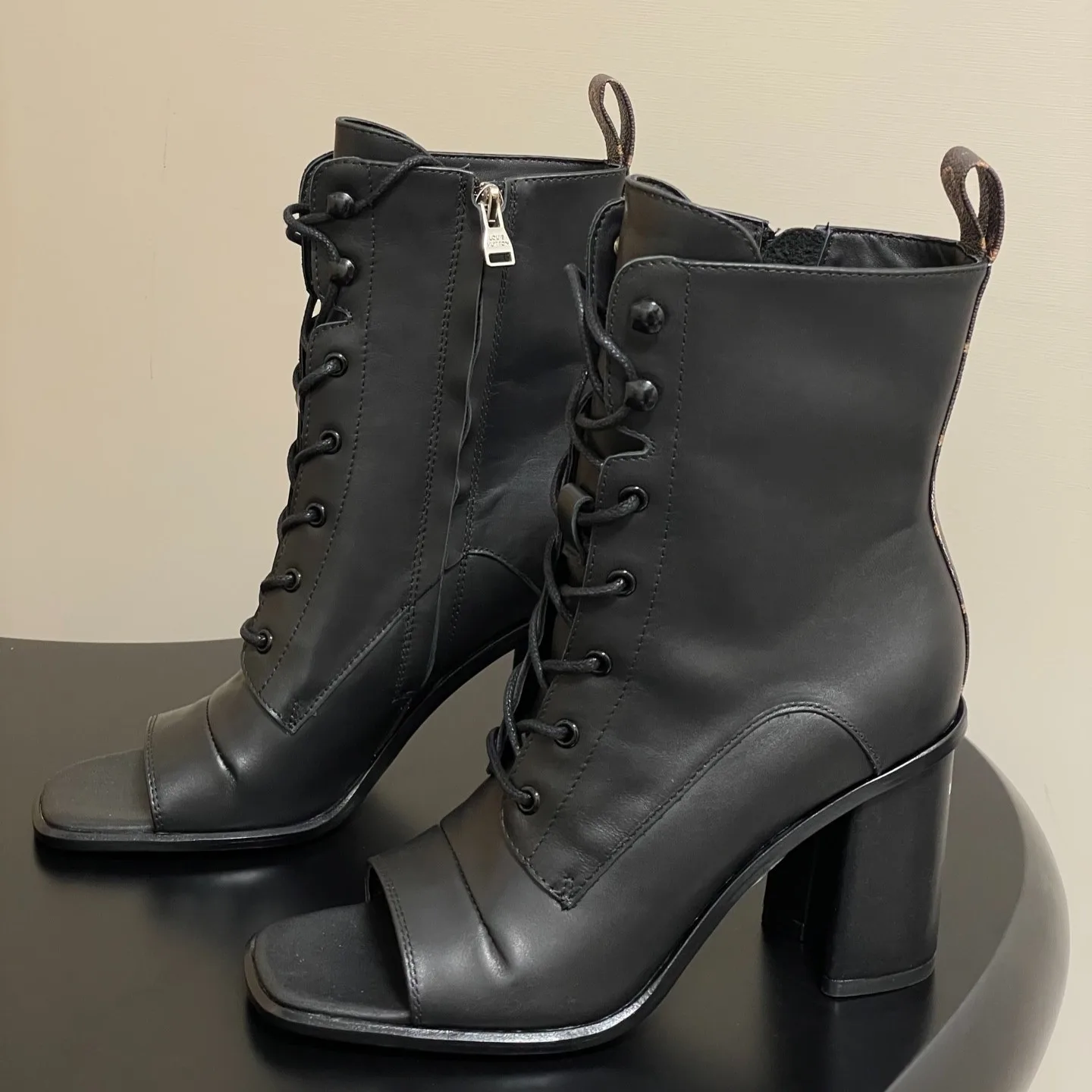 Louis Vuitton Berlin Open Toe Ankle Boots Black 1AIBRU - Image 5