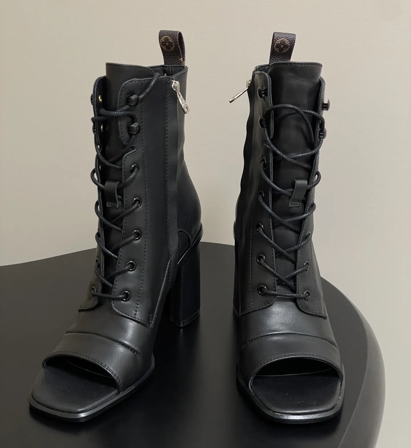 Louis Vuitton Berlin Open Toe Ankle Boots Black 1AIBRU - Image 6
