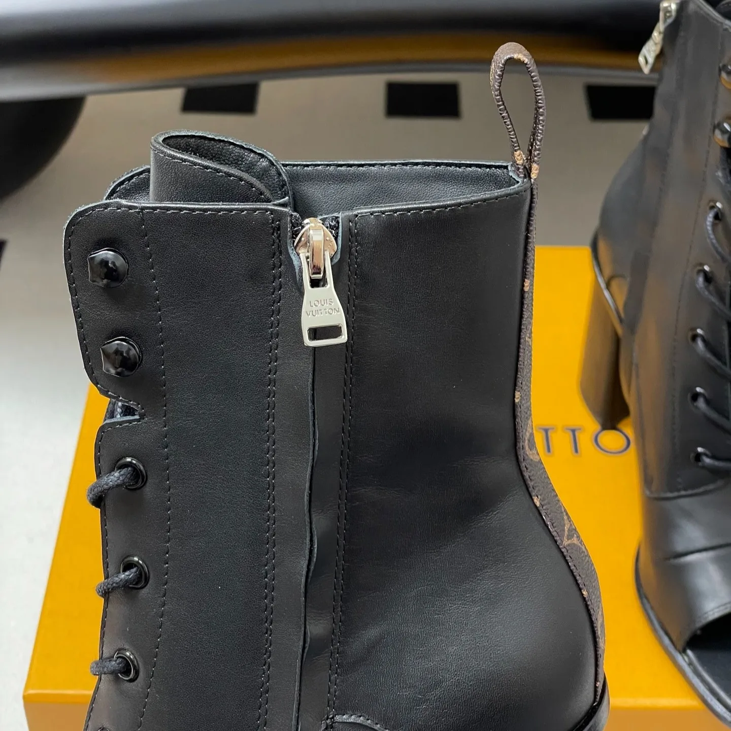 Louis Vuitton Berlin Open Toe Ankle Boots Black 1AIBRU - Image 10