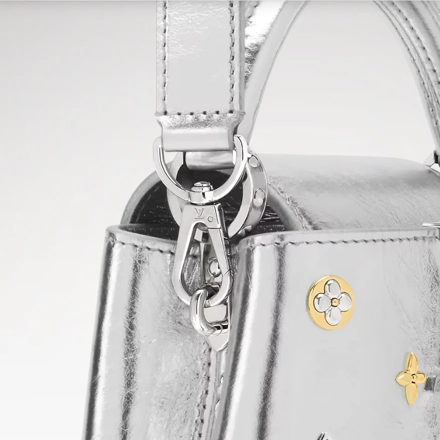 Louis Vuitton Capucines Mini Top Handle Bag / Silver Metallic Silver/ Gold Hardware - Image 4