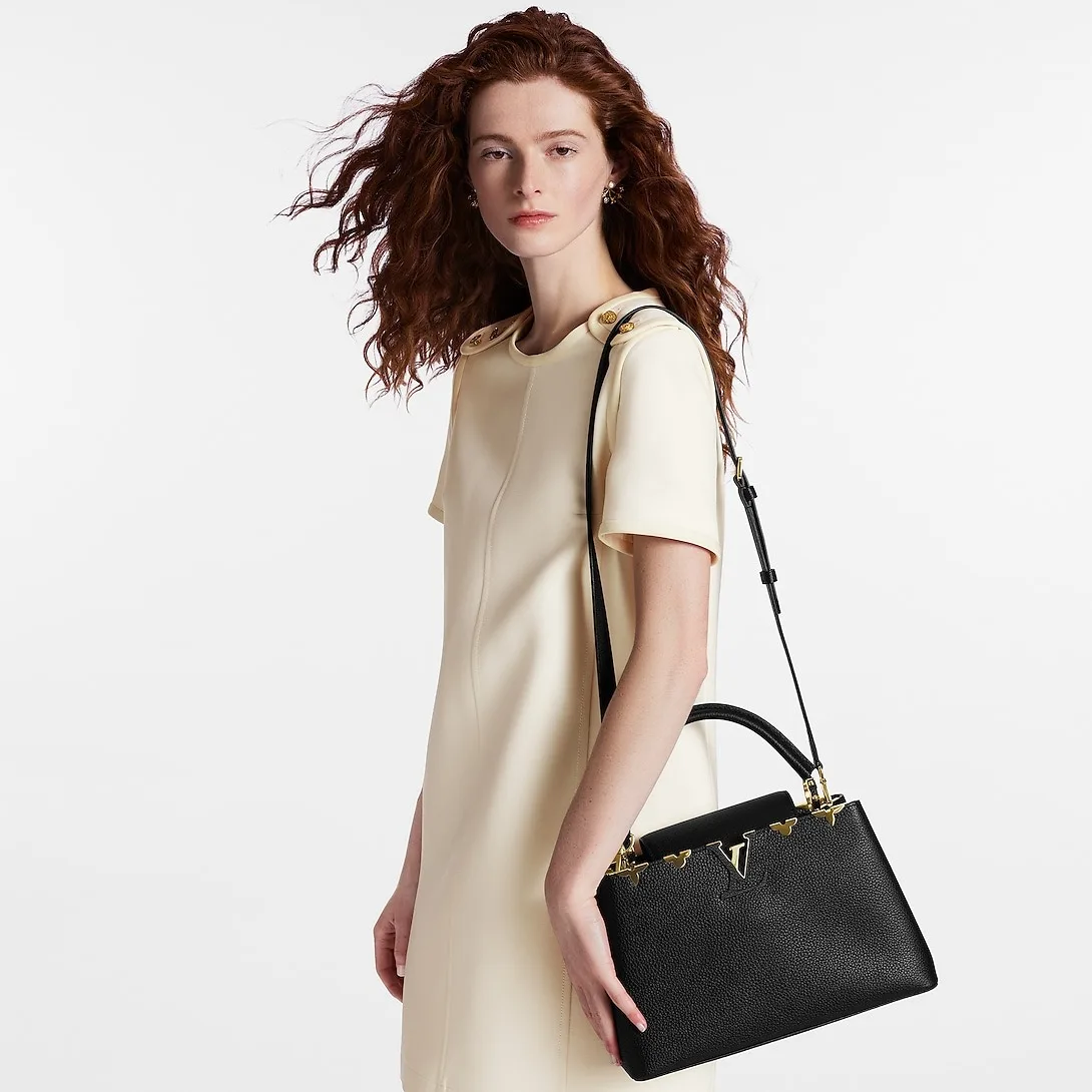 Alternative view of Louis Vuitton Capucines MM Top Handle Bag / Black Gold Hardware
