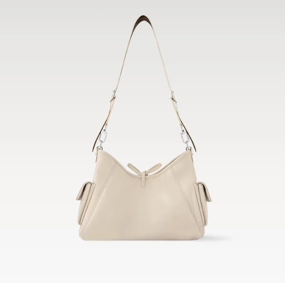 Louis Vuitton CarryAll Cargo Vibe PM Shoulder Bag / Vanilla Silver Hardware - Image 6