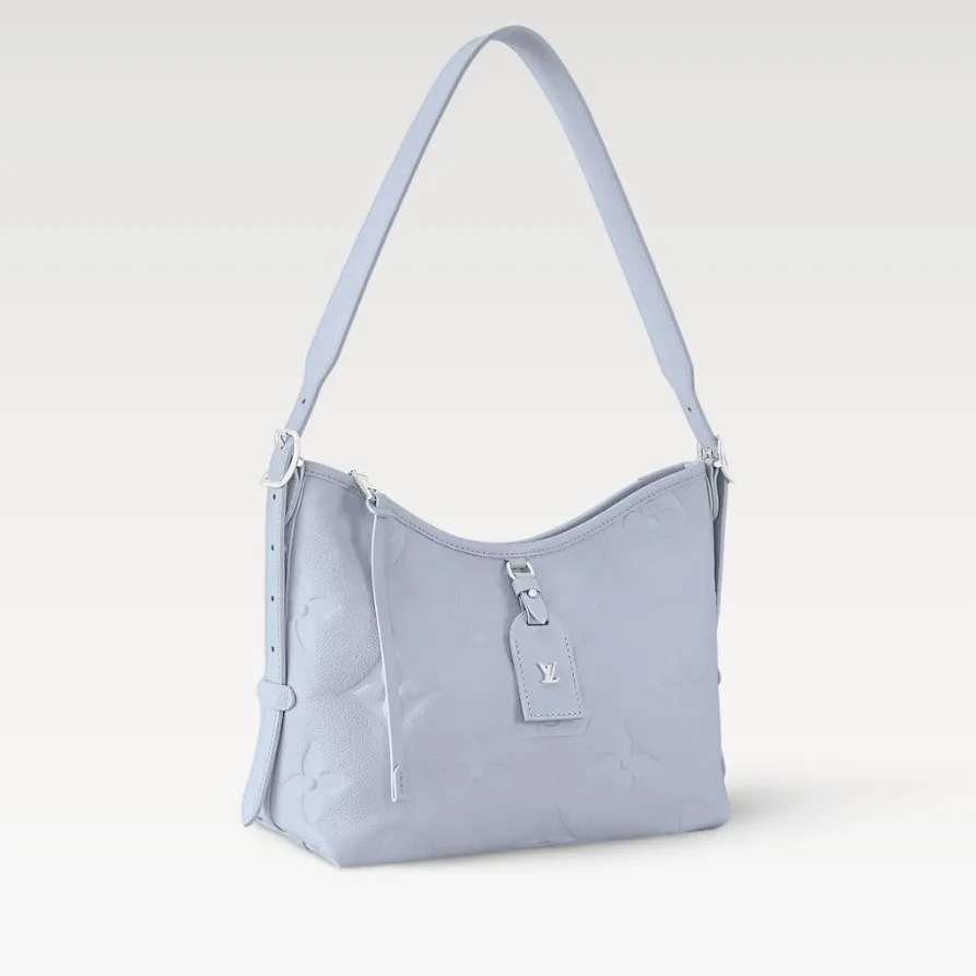Louis Vuitton CarryAll PM Shoulder Bag / Blue Washed Silver Hardware - Image 2