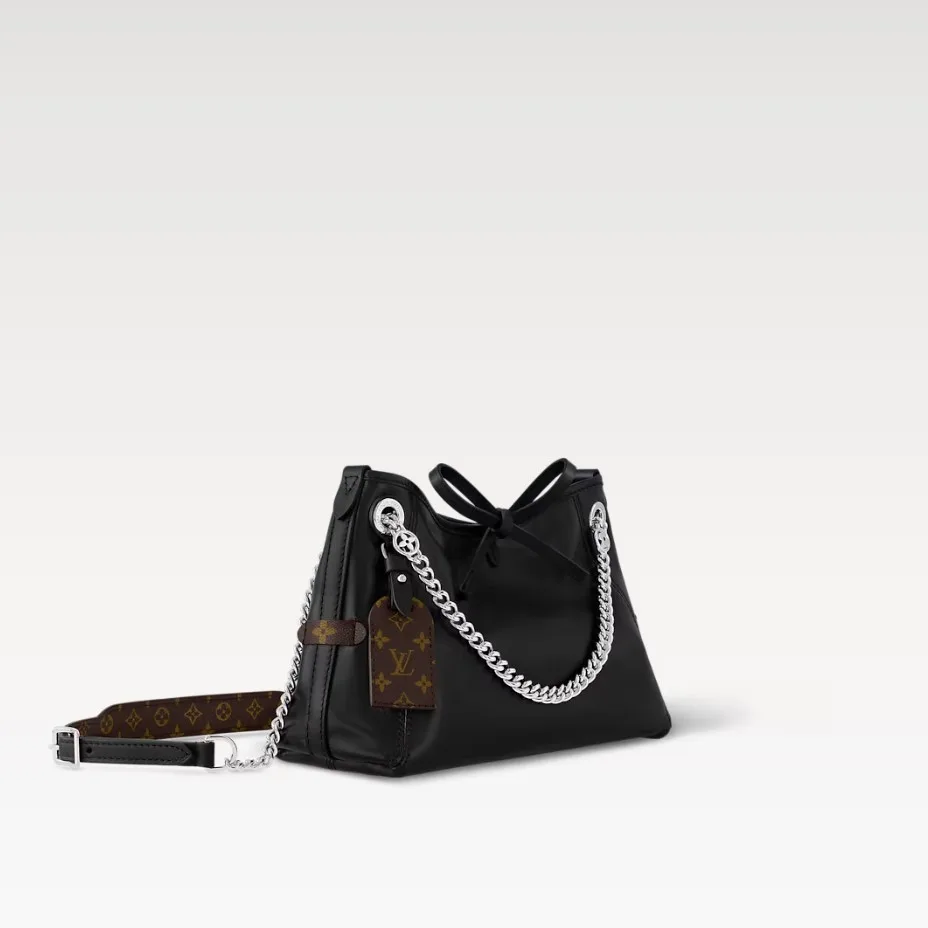 Alternative view of Louis Vuitton CarryAll Vibe BB Shoulder Bag / Black Silver Hardware