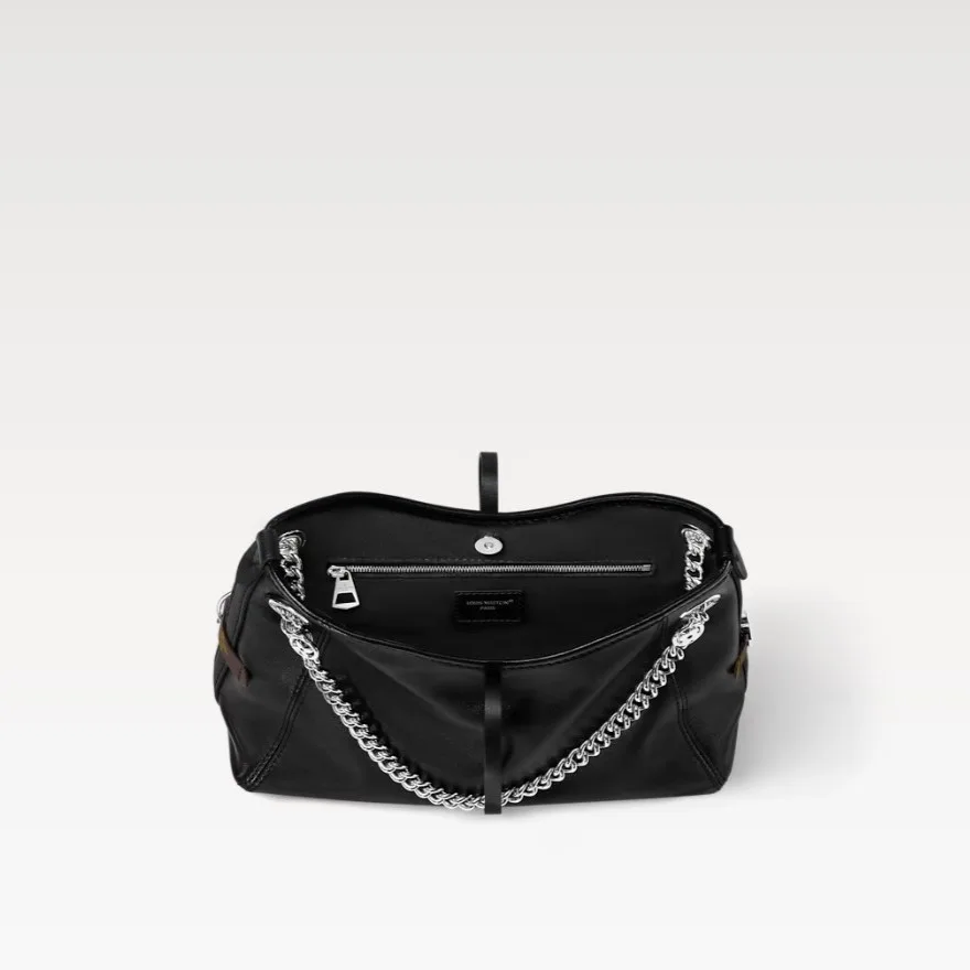 Louis Vuitton CarryAll Vibe BB Shoulder Bag / Black Silver Hardware - Image 3