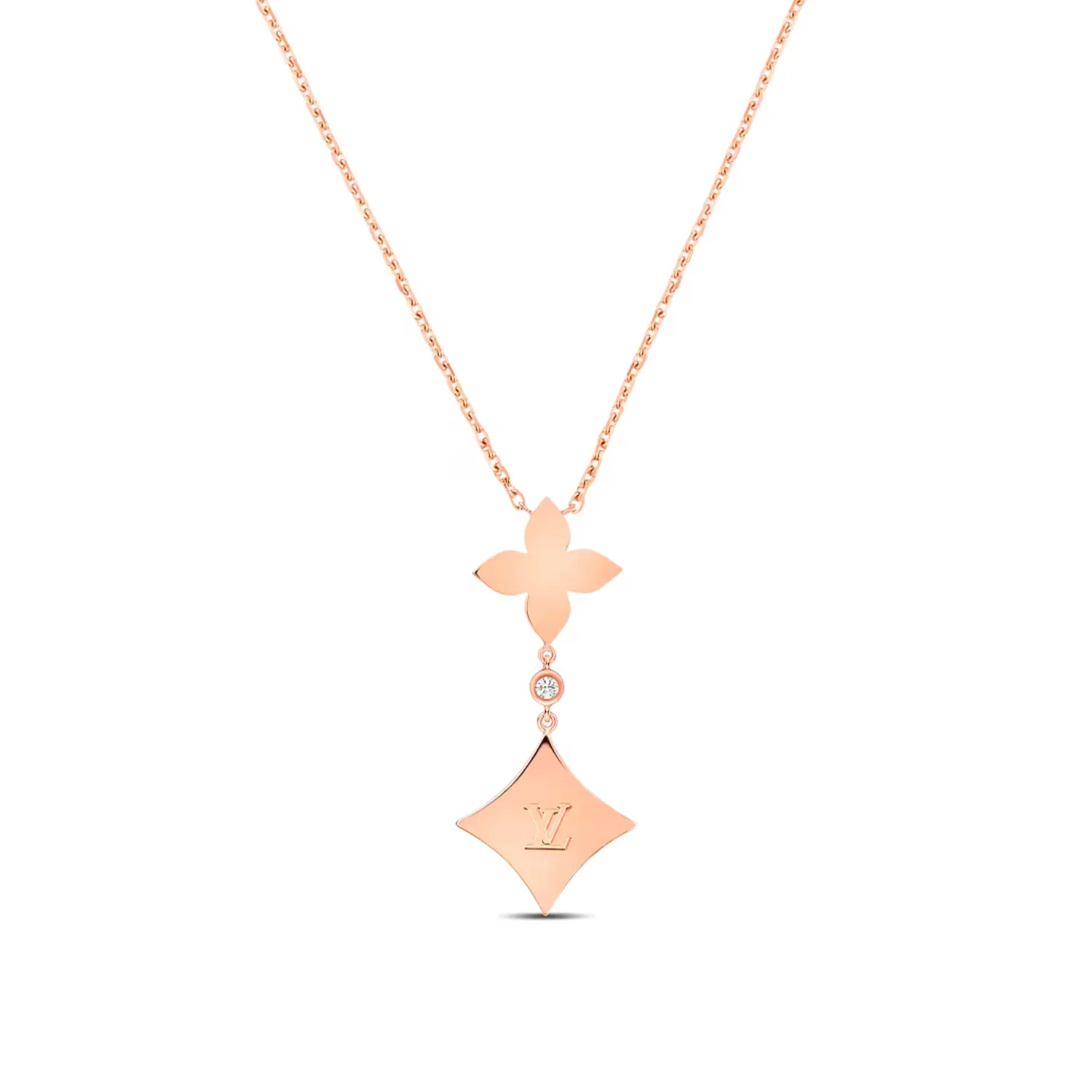 Louis Vuitton Color Blossom Double Star Pendant Necklace Pink-Toned - Image 5