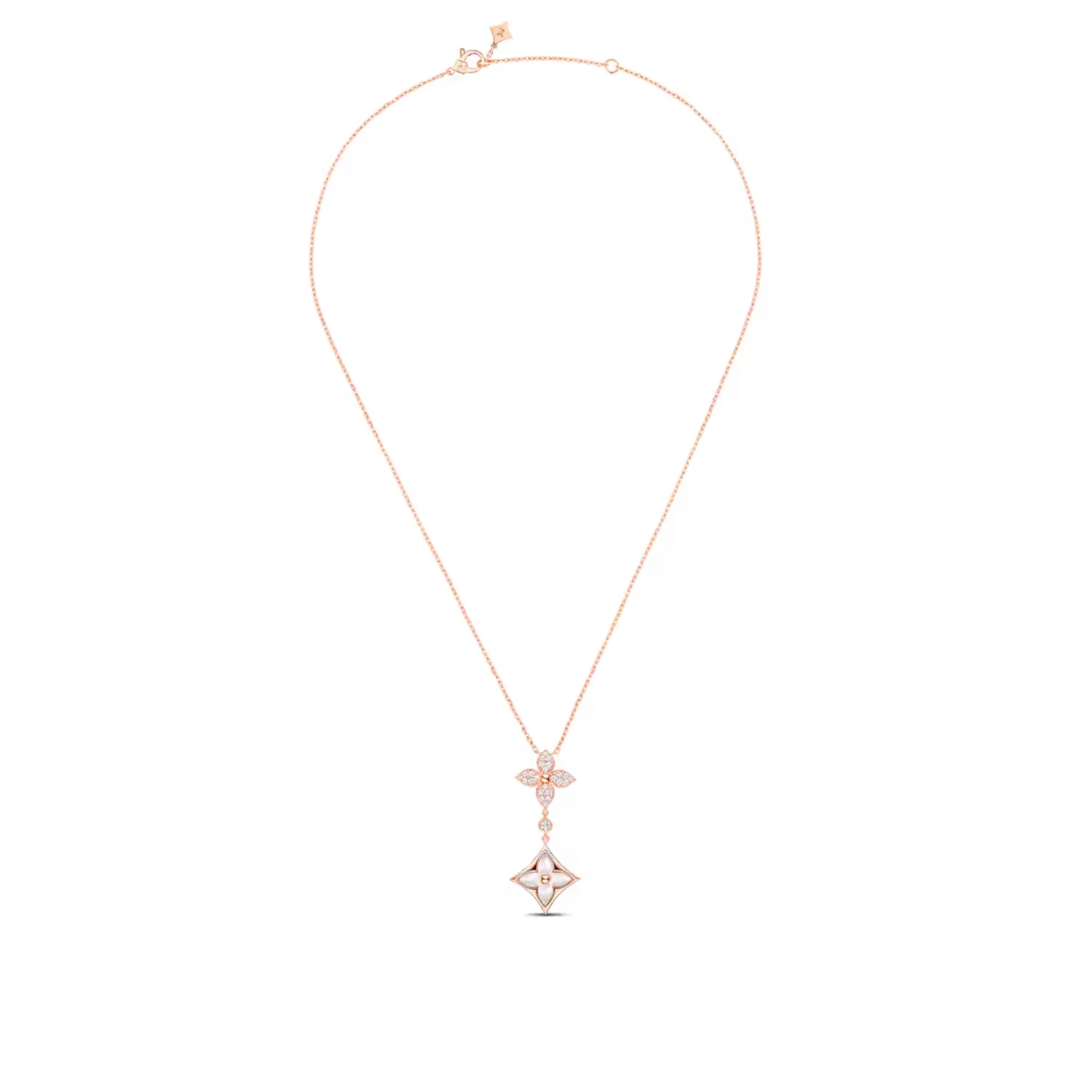 Louis Vuitton Color Blossom Double Star Pendant Necklace Pink-Toned - Image 4