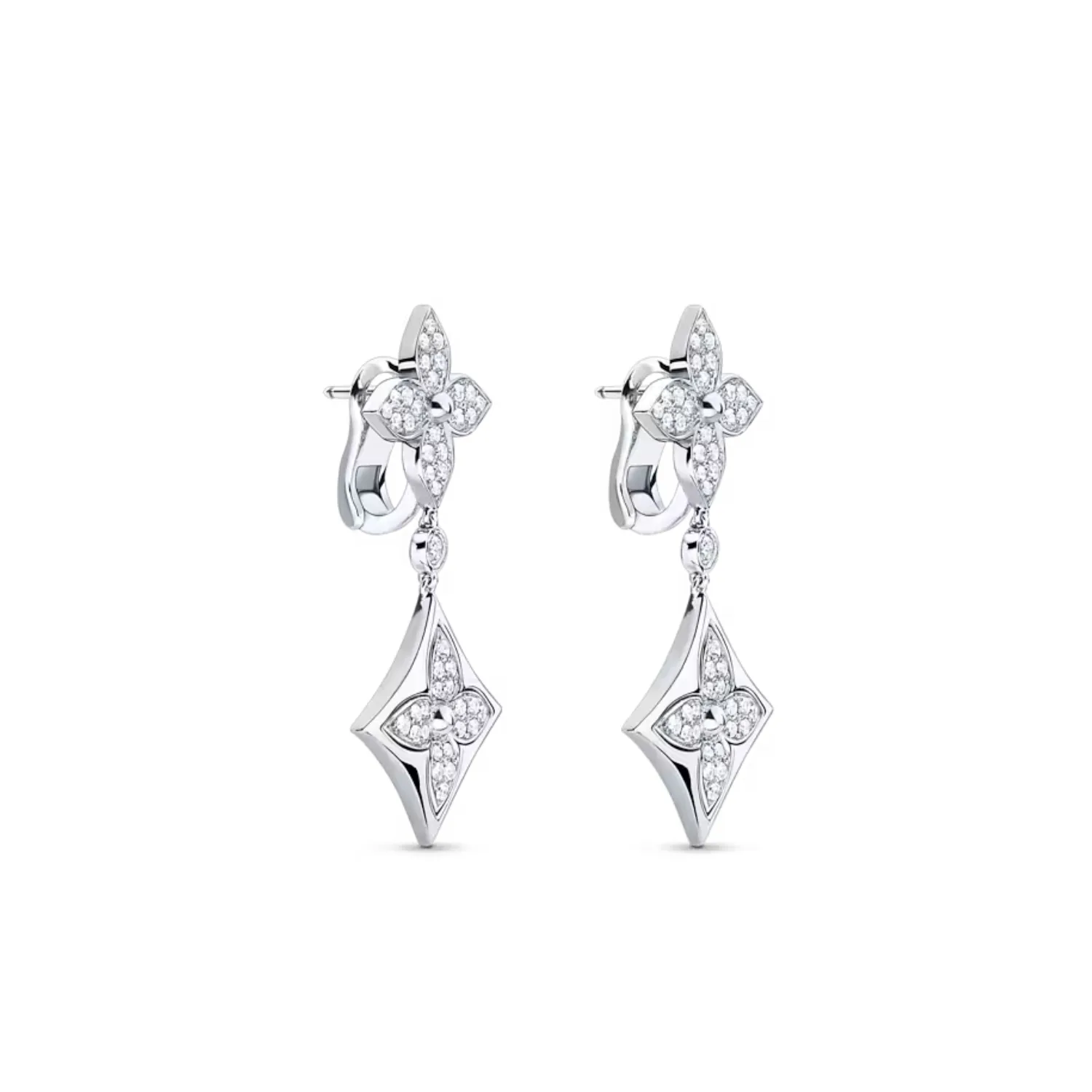 Alternative view of Louis Vuitton Color Blossom Long Earrings Silver-Toned