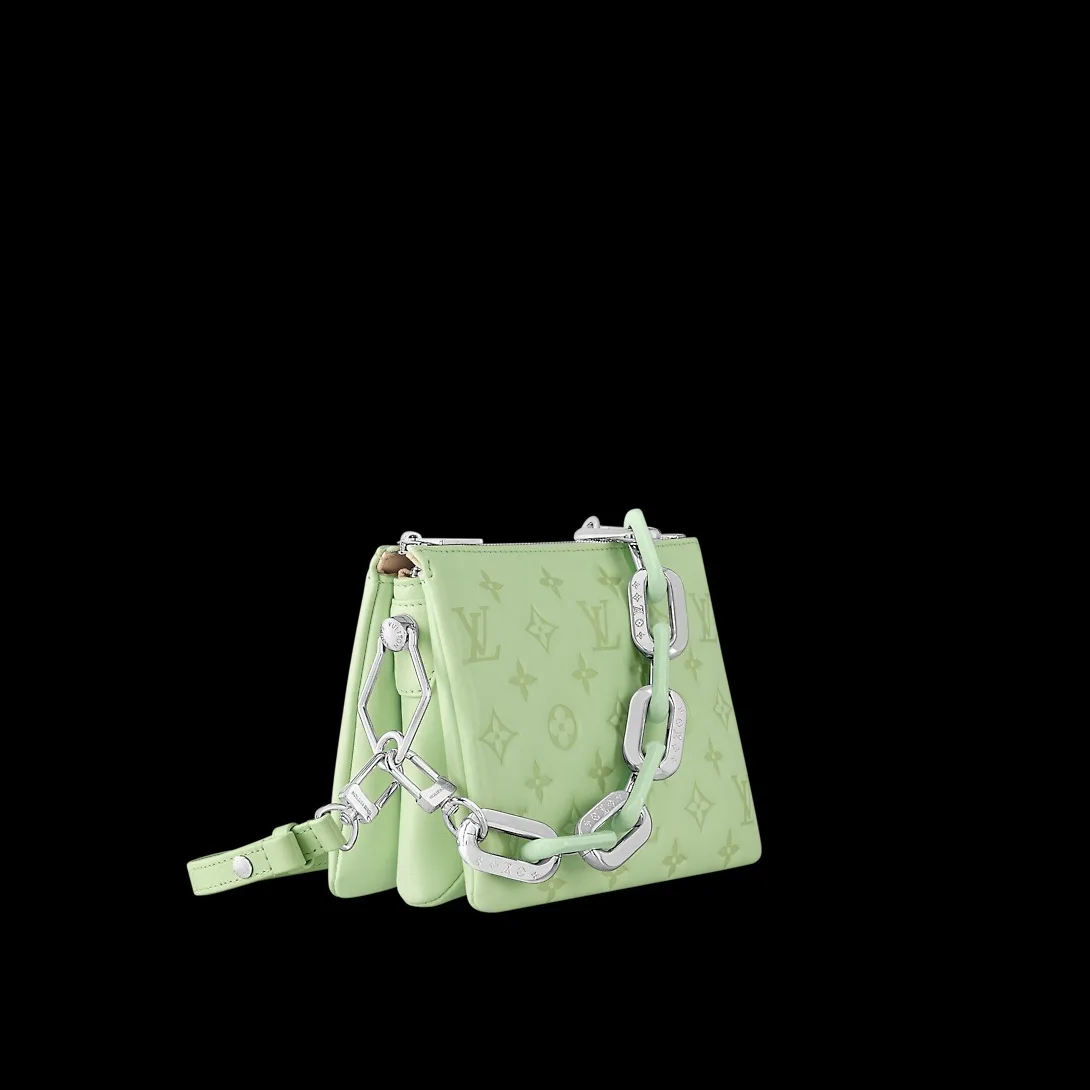 Louis Vuitton Coussin BB Shoulder Bag / Green Silver Hardware - Image 3