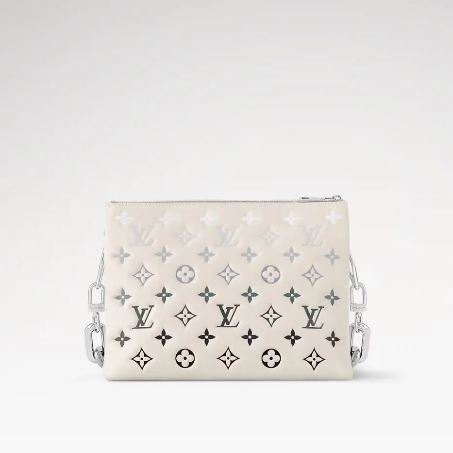 Louis Vuitton Coussin PM Shoulder Bag / Cream/Gray Silver Hardware - Image 4