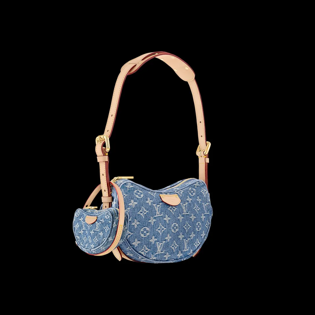 Louis Vuitton Croissant MM Blue Denim - 9.8 Inches / - Image 4