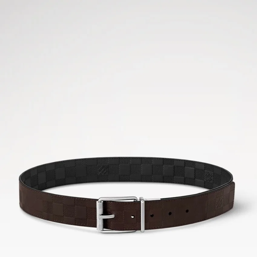 Louis Vuitton Damier Print Reversible Belt Black/Dark Brown - Image 5