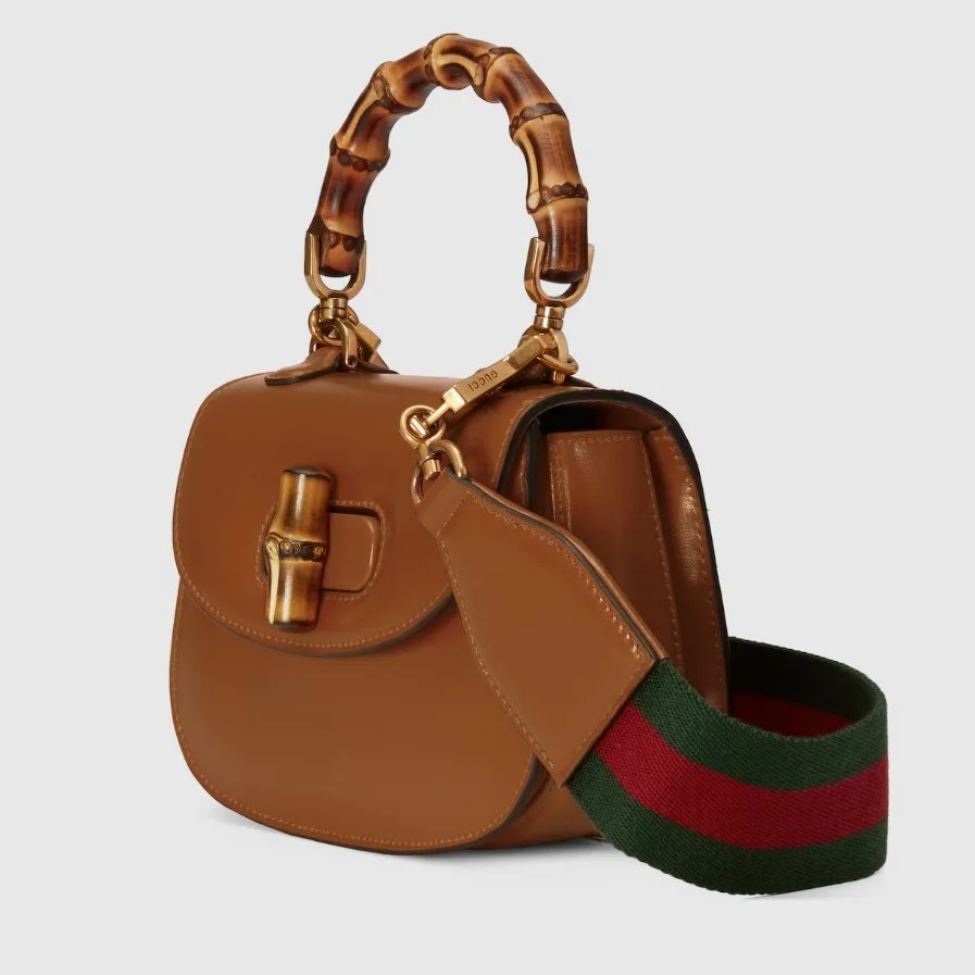 Gucci Bamboo 1947 Mini Top Handle Bag / Brown Gold Hardware - Image 4
