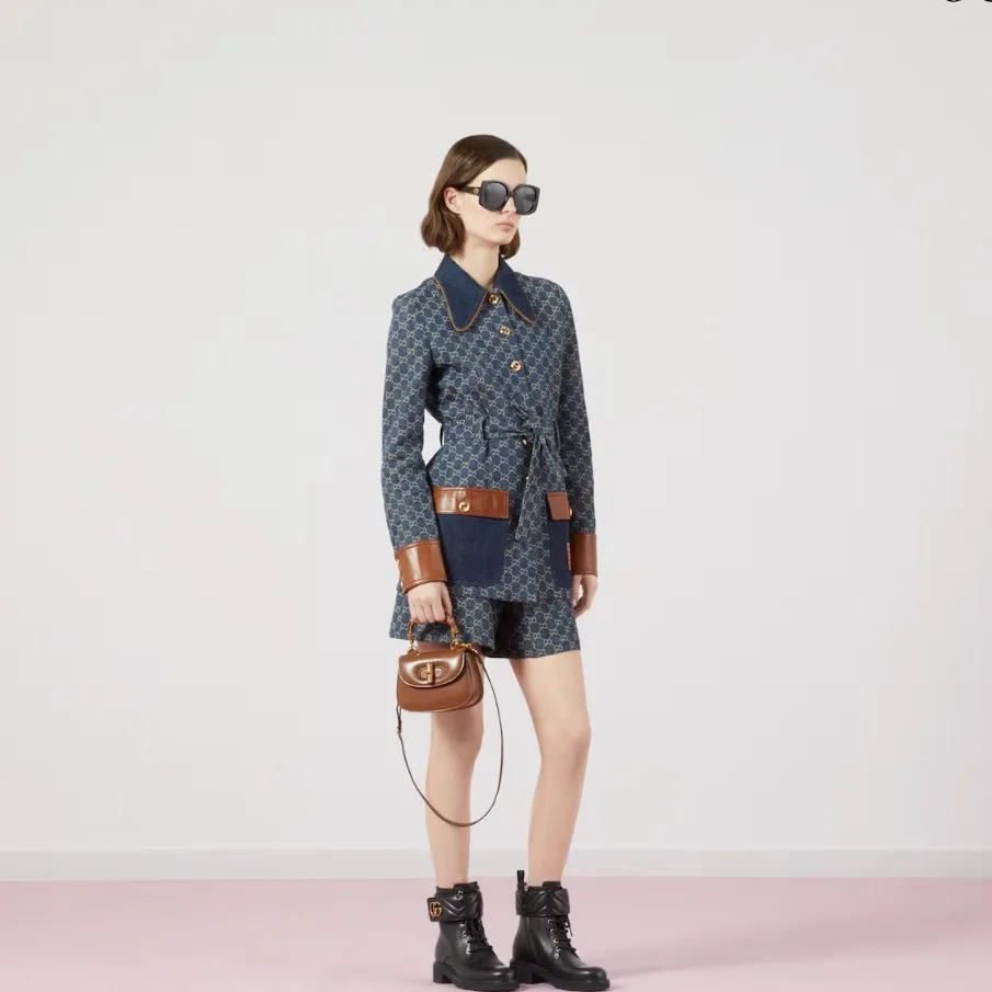 Alternative view of Gucci Bamboo 1947 Mini Top Handle Bag / Brown Gold Hardware