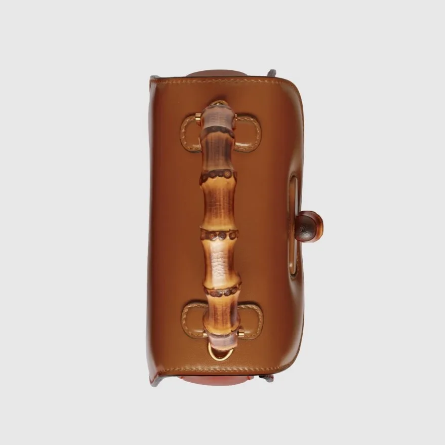 Gucci Bamboo 1947 Mini Top Handle Bag / Brown Gold Hardware - Image 5