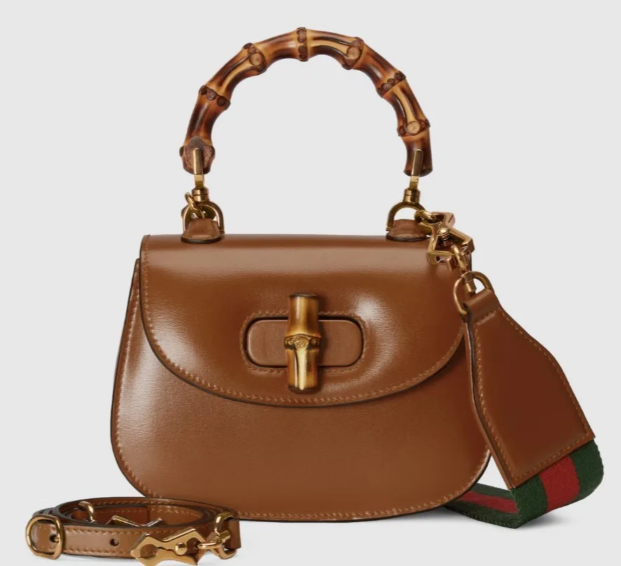 Gucci Bamboo 1947 Mini Top Handle Bag / Brown Gold Hardware - Image 8