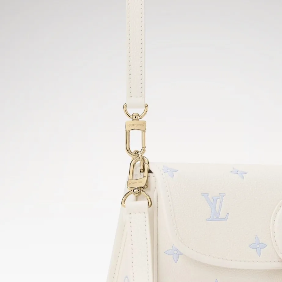 Louis Vuitton Diane Shouder Bag / Milky White/ Blue Gold Hardware - Image 6