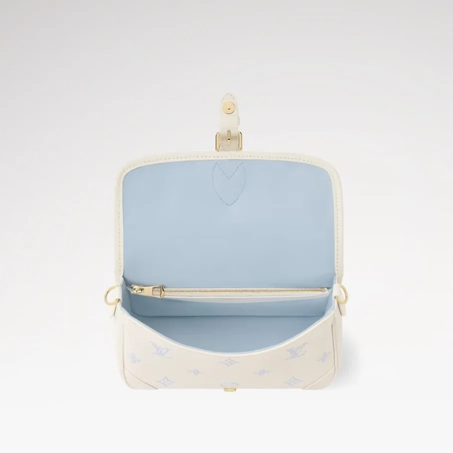 Louis Vuitton Diane Shouder Bag / Milky White/ Blue Gold Hardware - Image 3
