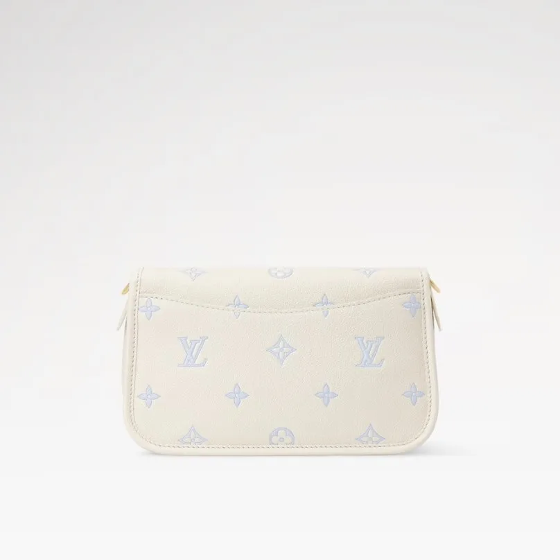 Louis Vuitton Diane Shouder Bag / Milky White/ Blue Gold Hardware - Image 4