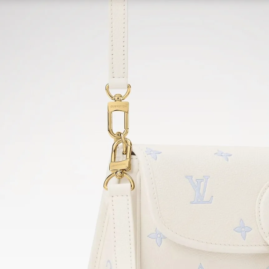 Louis Vuitton Diane Shouder Bag / Milky White/ Blue Gold Hardware - Image 5