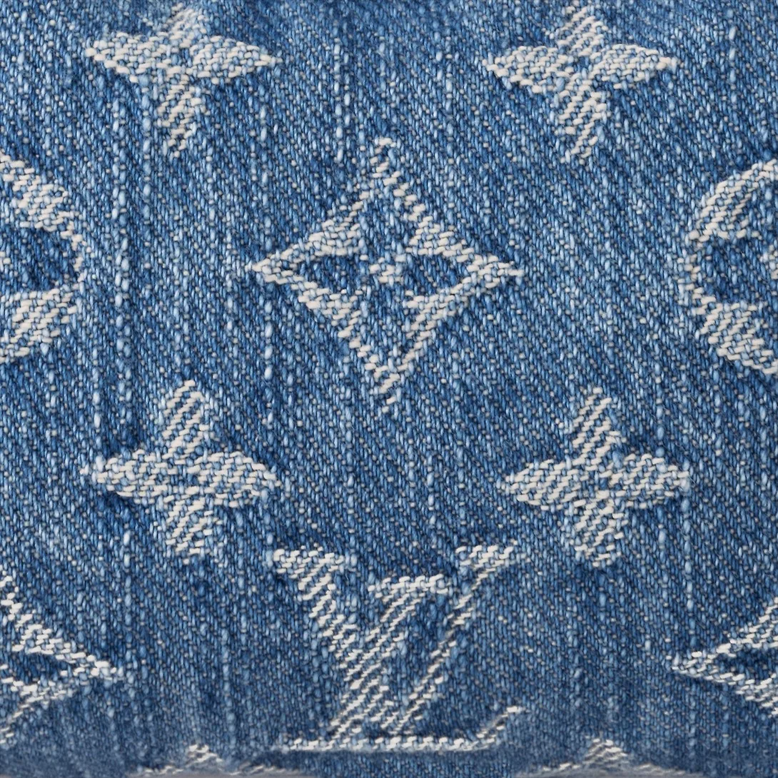 Louis Vuitton Hills Pochette Shoulder Bag / Blue Denim Gold Hardware - Image 7