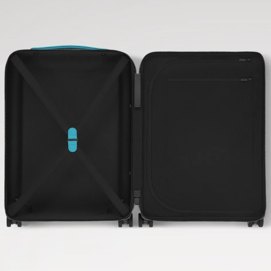 Louis Vuitton Horizon 55 Suitcase / Grey/ Turquoise Black Hardware - Image 3