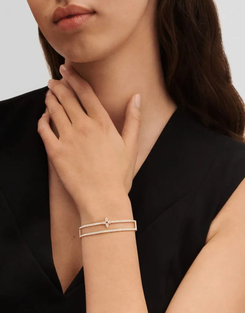 Alternative view of Louis Vuitton Idylle Blossom Two-Row Bracelet, Pink Gold And Diamonds