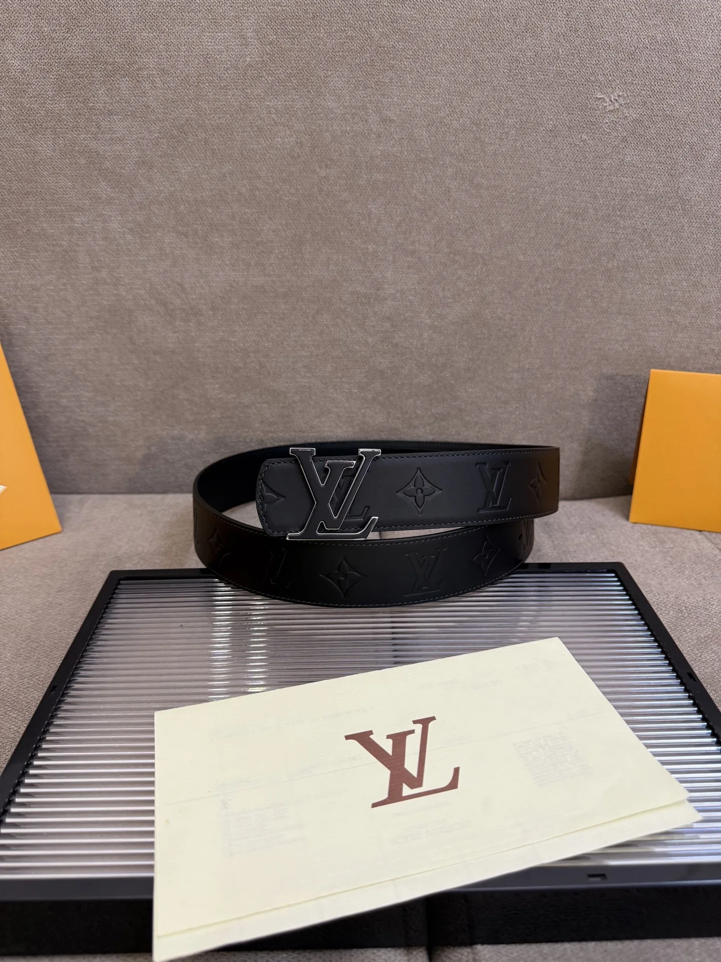 Alternative view of Louis Vuitton LV Initiales Monogram Eclipse Belt Black With Black Buckle