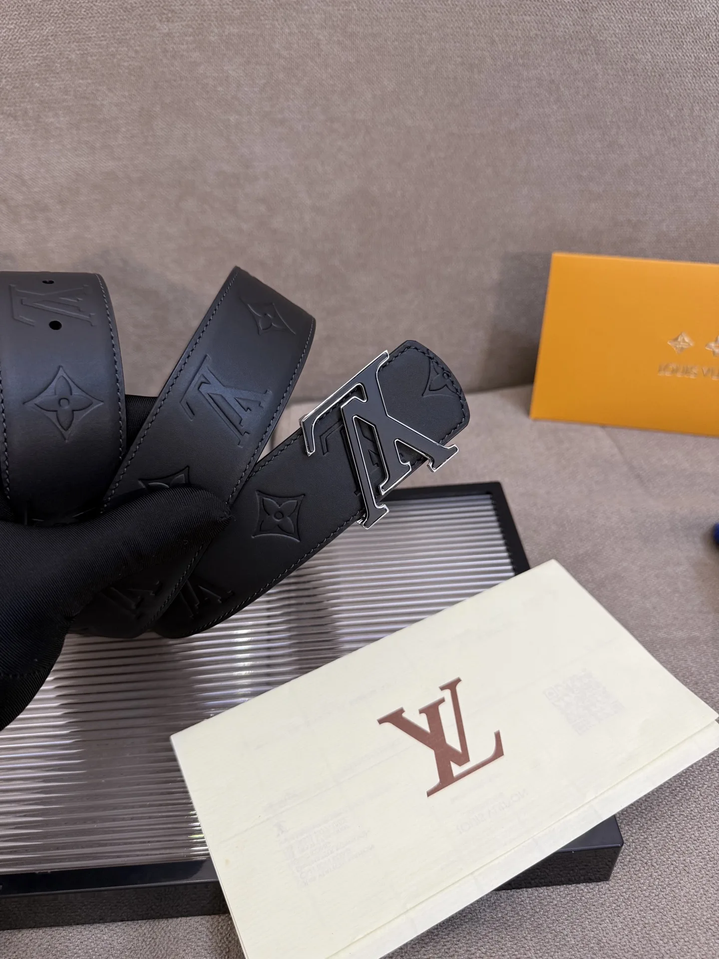 Louis Vuitton LV Initiales Monogram Eclipse Belt Black With Black Buckle - Image 3