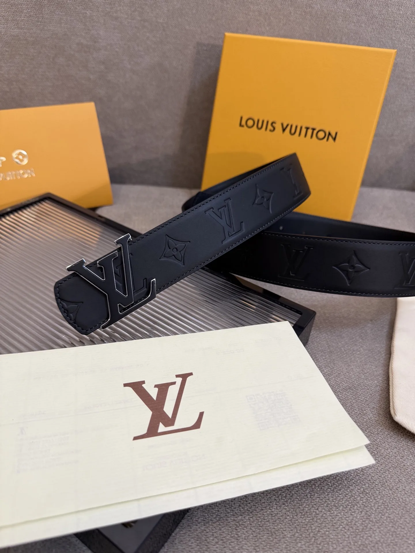 Louis Vuitton LV Initiales Monogram Eclipse Belt Black With Black Buckle - Image 5