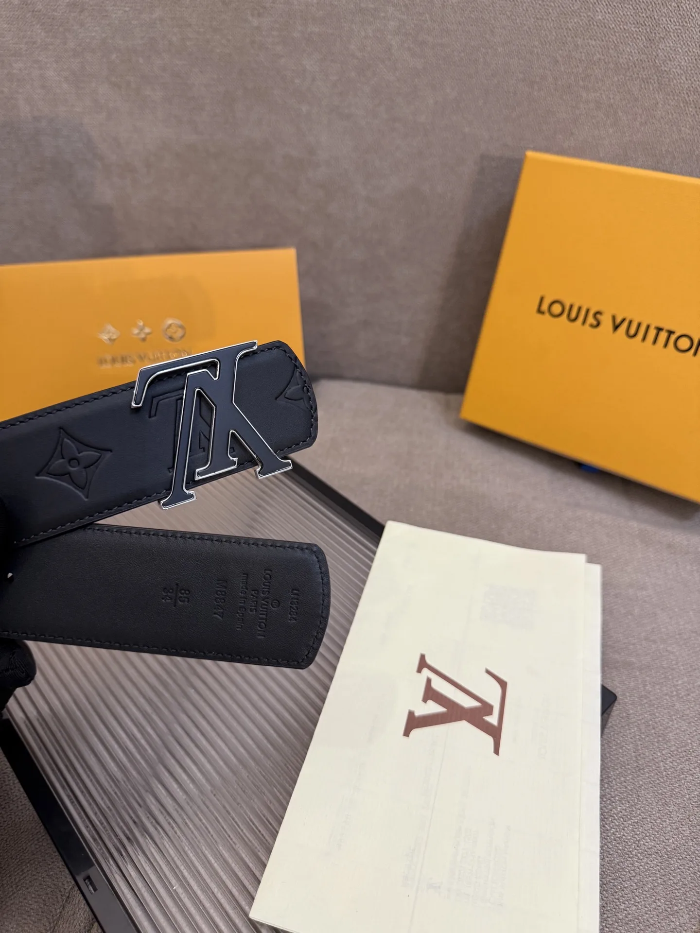 Louis Vuitton LV Initiales Monogram Eclipse Belt Black With Black Buckle - Image 6