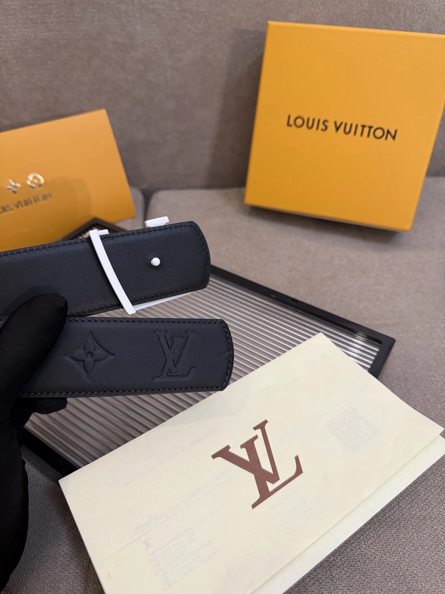 Louis Vuitton LV Initiales Monogram Eclipse Belt Black With Black Buckle - Image 7