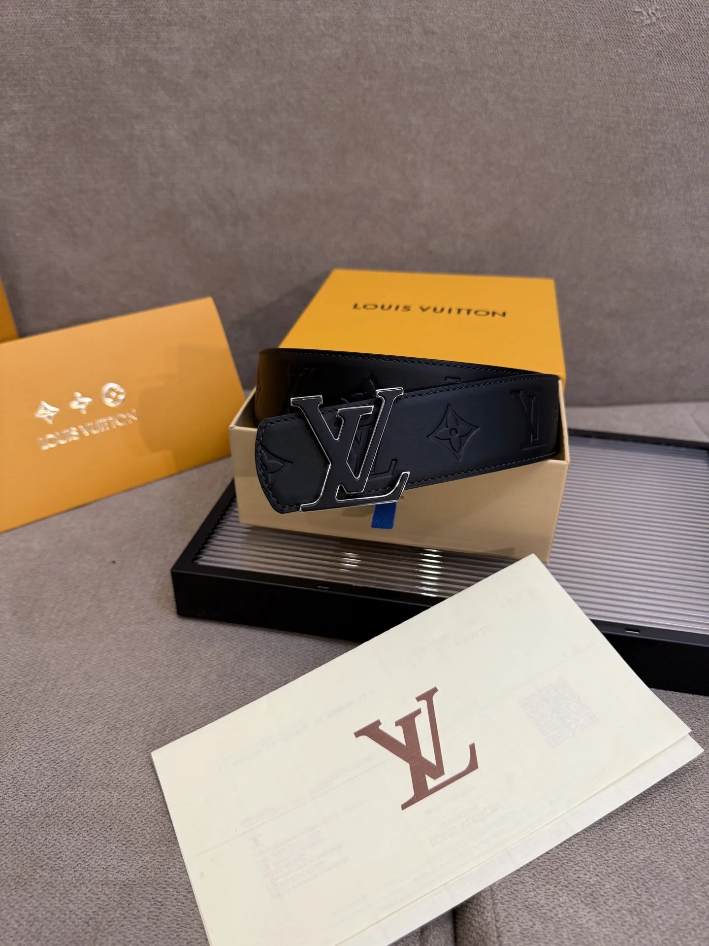 Louis Vuitton LV Initiales Monogram Eclipse Belt Black With Black Buckle - Image 8