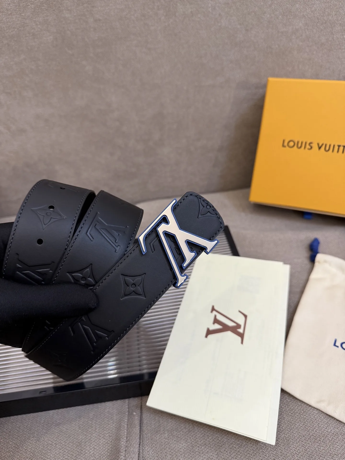 Louis Vuitton LV Initiales Monogram Eclipse Belt Black With Silver Buckle - Image 3