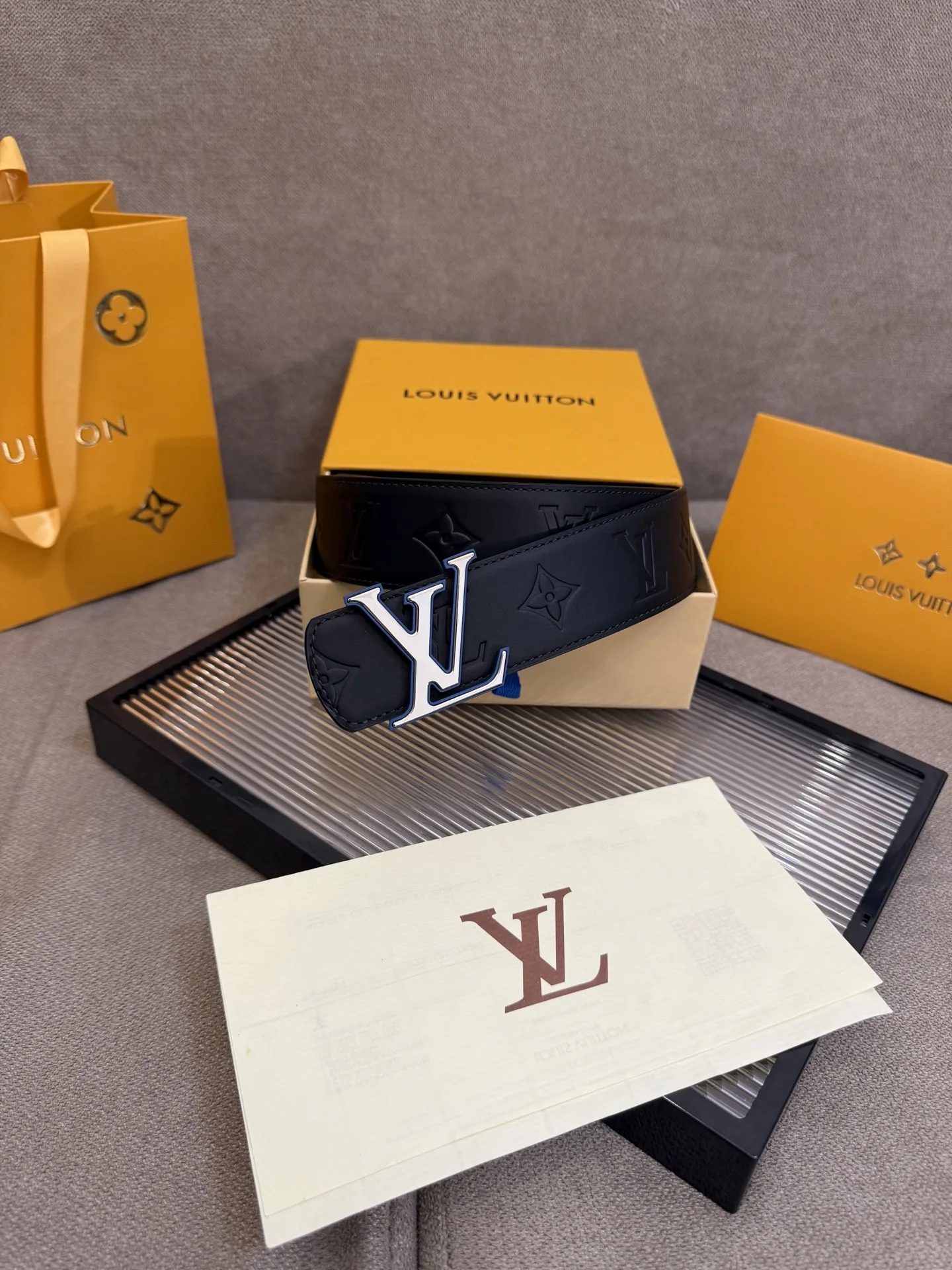 Louis Vuitton LV Initiales Monogram Eclipse Belt Black With Silver Buckle - Image 8